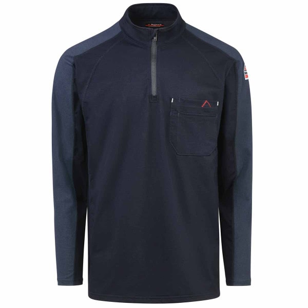 Bulwark Men's FR 1/4 Zip Flex Knit Shirt Navy